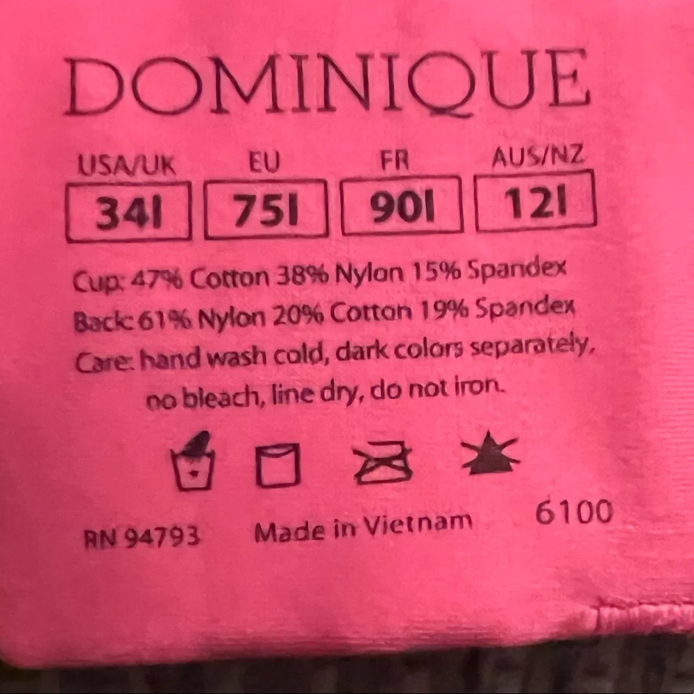 - Dominique SZ 34I Zoe Pro Max Convertible Underwire Pink Sport Bra! NEW! - Picture 5 of 10